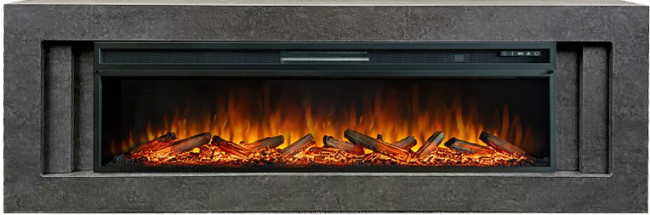 Каминокомплект Line 60 Dark Grey (Разборный) - Темный серый с очагом Vision 60 LOG LED в Казани