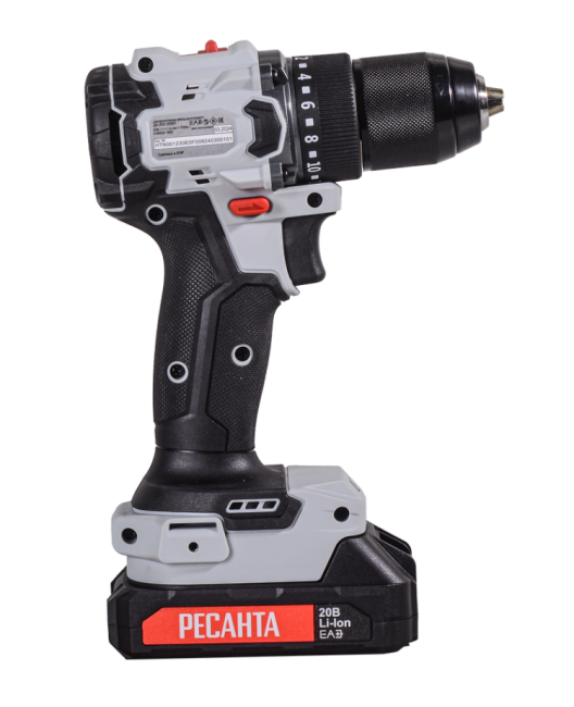 Дрель-шуруповерт аккумуляторная Ресанта ДА-20-2ЛК-БП (2,0 А/ч) (бесщеточный двигатель, 70Нм) в Казани