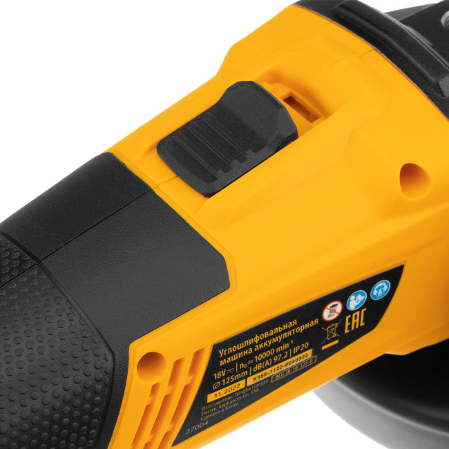 Машина углошлифовальная аккумуляторная бесщет. BLG-IB-18-125-0, Li-ion, 18 В Denzel в Казани