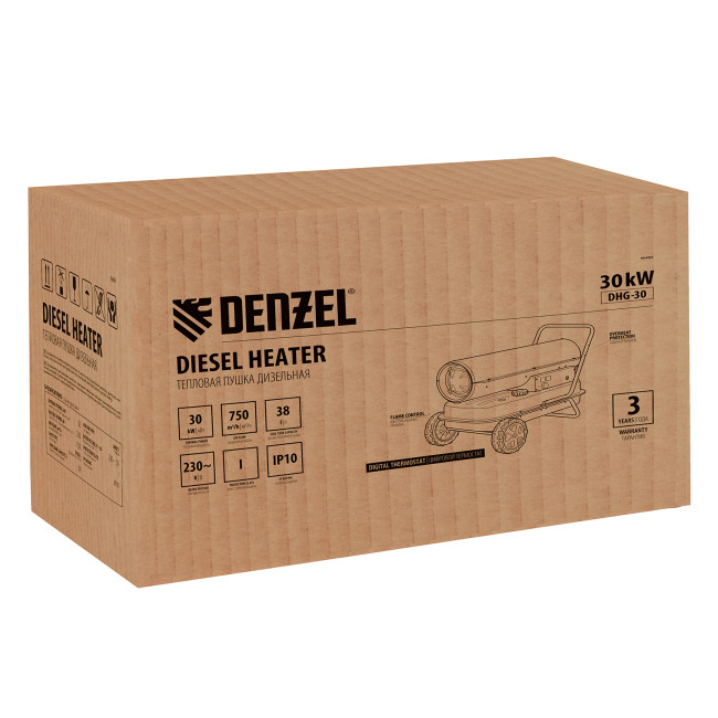 Дизельная тепловая пушка DHG-30, 30 кВт, 750 м3/ч, прямой нагрев Denzel в Казани