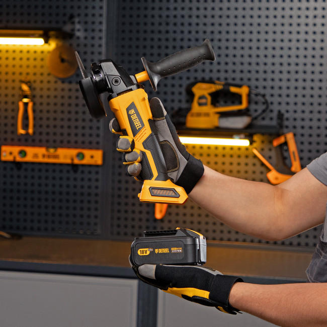 Машина углошлифовальная аккумуляторная бесщет. BLG-IB-18-125-4, Li-ion, 18 В Denzel в Казани