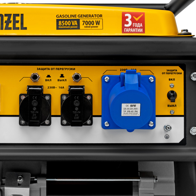 Генератор бензиновый GE 8900, 8.5 кВт, 220 В/50 Гц, 25 л, ручной старт Denzel в Казани