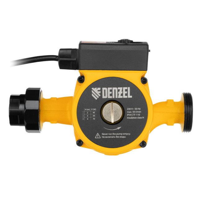 Циркуляционный насос CP25-4, напор 4 м, 50 л/мин, 1 м кабель, монт. длина 180 мм Denzel в Казани