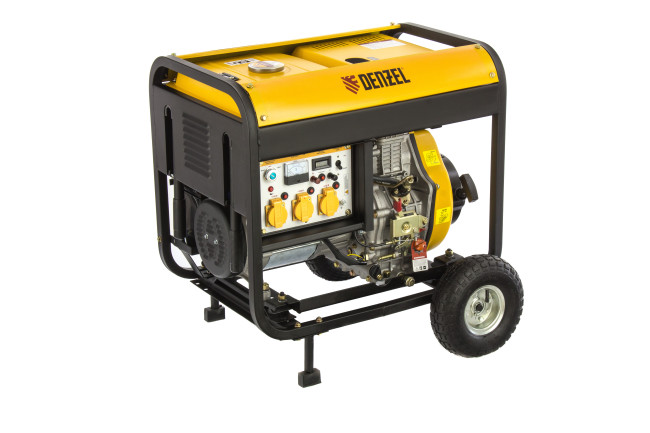 Генератор дизельный DD6300Е, 5.0 кВт, 220 В/50 Гц, 15 л, электростартер Denzel в Казани