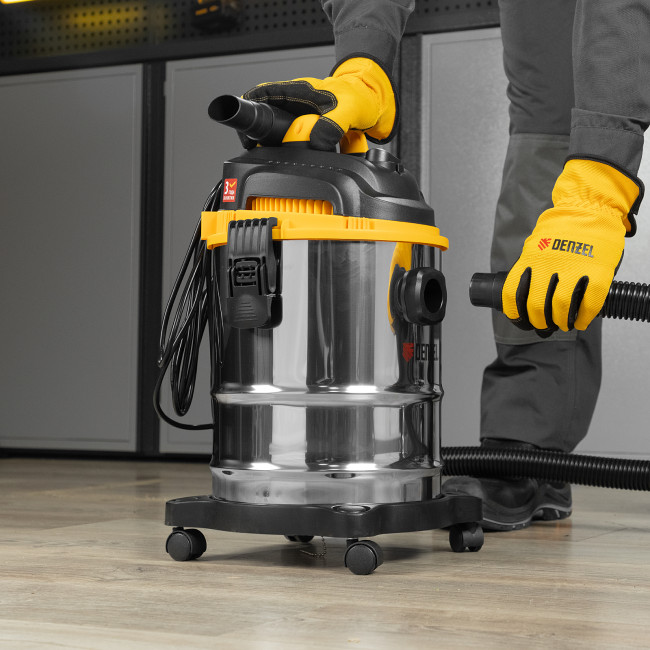 Пылесос строительный SVC15, 1200 Вт, бак 15 л, шланг 2 м Denzel в Казани