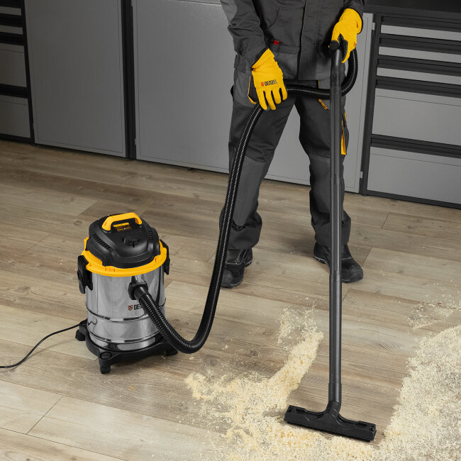 Пылесос строительный SVC15, 1200 Вт, бак 15 л, шланг 2 м Denzel в Казани
