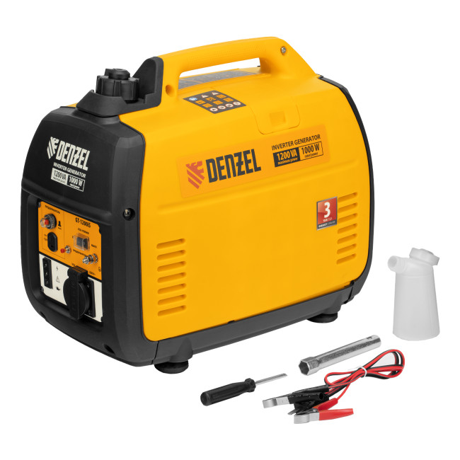Генератор инверторный GT-1200iS, 1.2 кВт, 230 В, бак 2.4 л, закрытый корпус, ручной старт Denzel в Казани