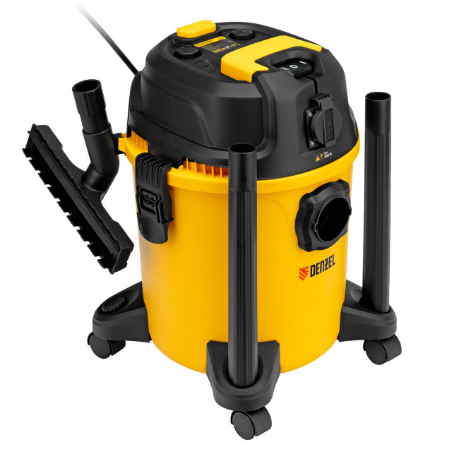 Пылесос строительный RVC20, 1400 Вт, бак 20 л, шланг 3 м, розетка с автосинхр. Denzel в Казани