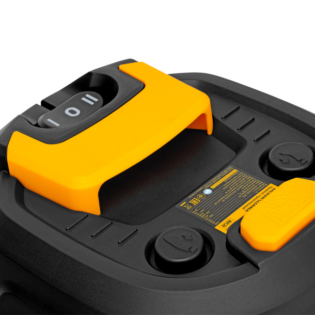 Пылесос строительный RVC20, 1400 Вт, бак 20 л, шланг 3 м, розетка с автосинхр. Denzel в Казани