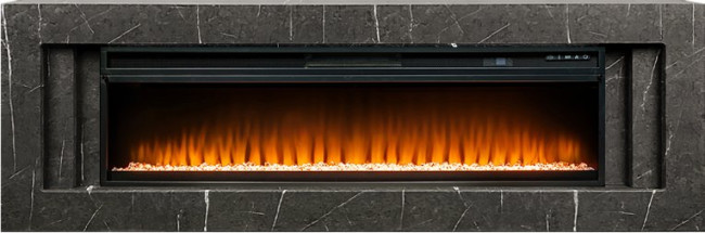 Каминокомплект Line 60 SFT Stone Touch - Серый мрамор с очагом Vision 60 LED в Казани