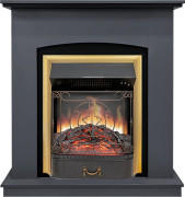 Каминокомплект Barcelona SFT (Разборный) - Серый графит с очагом Majestic FX Brass