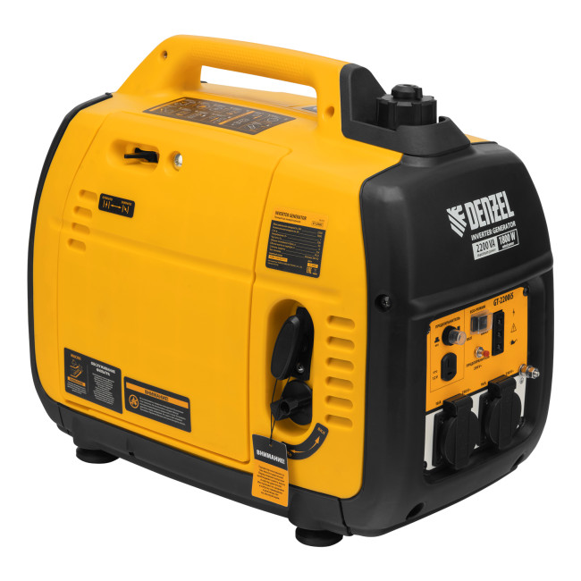 Генератор инверторный GT-2200iS, 2.2 кВт, 230 В, бак 4 л, закрытый корпус, ручной старт Denzel в Казани