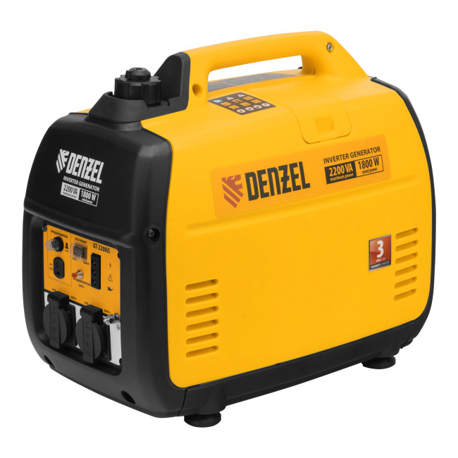 Генератор инверторный GT-2200iS, 2.2 кВт, 230 В, бак 4 л, закрытый корпус, ручной старт Denzel в Казани