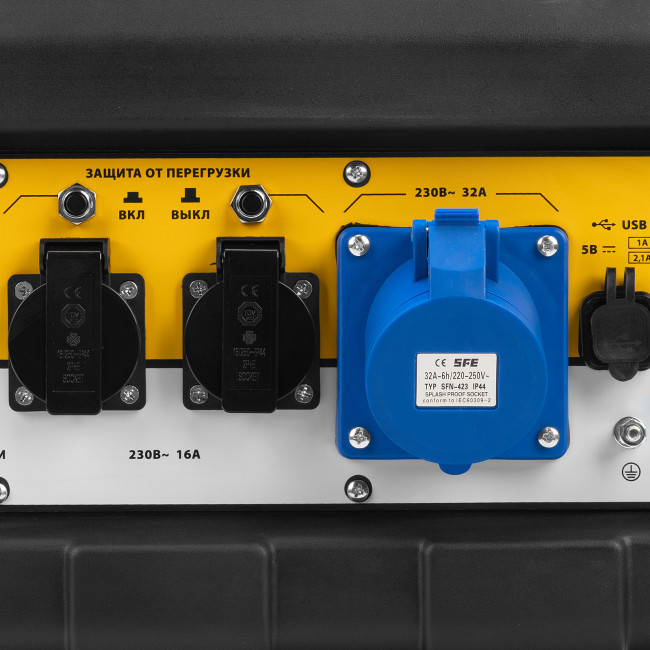 Генератор бензиновый PS 70 EA, 7.0 кВт, 230 В, 25 л, коннектор автоматики, электростартер Denzel в Казани