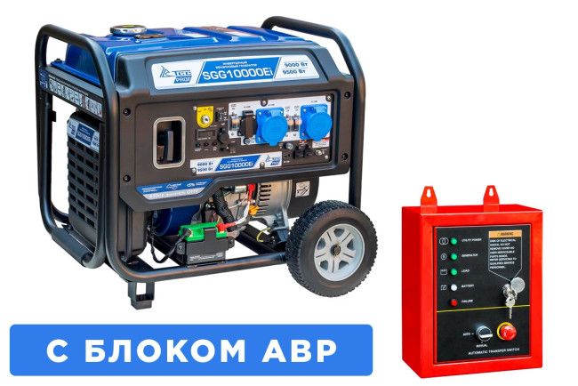 Бензогенератор инверторный SGG 10000Ei с блоком АВР в Казани