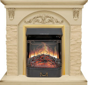 Каминокомплект Bern Сланец крупный бежевый / Алебастр темная патина с очагом Majestic FX Brass Каминокомплект Bern Сланец крупный бежевый / Алебастр темная патина с очагом Majestic FX Brass