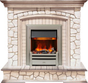 Каминокомплект Preston - Белый/Слоновая кость с патиной с очагом Chesford
