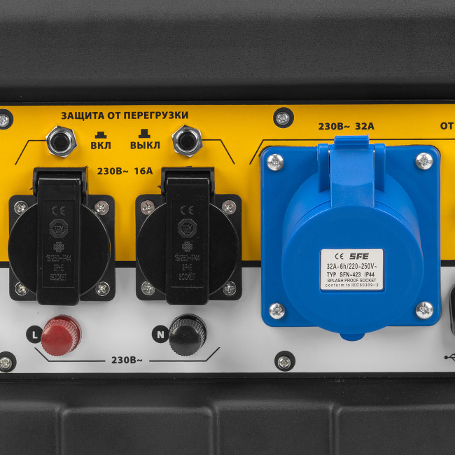 Генератор бензиновый PS 90 EA, 9.0 кВт, 230В, 25 л, коннектор автоматики, электростартер Denzel в Казани