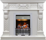 Каминокомплект Corsica - Матовый белый (Ширина 1100) с очагом Danville Chrome FB2
