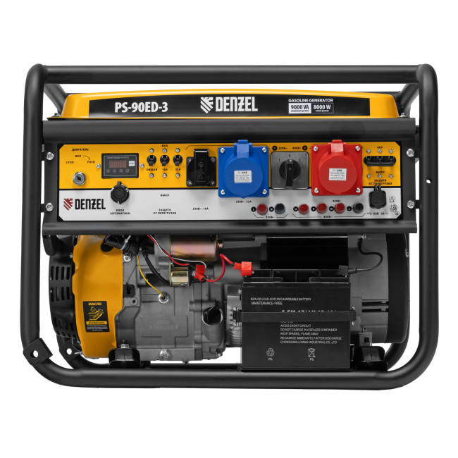 Генератор бензиновый PS 90 ED-3, 9.0 кВт, переключение режима 230 В/400 В, 25 л, электростартер Denzel в Казани
