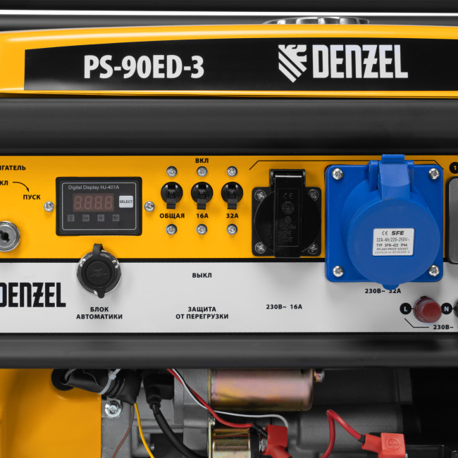 Генератор бензиновый PS 90 ED-3, 9.0 кВт, переключение режима 230 В/400 В, 25 л, электростартер Denzel в Казани