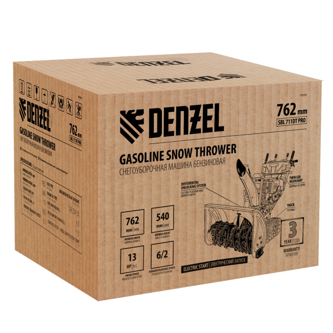Бензиновая снегоуборочная машина SBL 711DT PRO, 420cc, гусеницы, эл.старт, блок. дифф. Denzel в Казани Бензиновая снегоуборочная машина SBL 711DT PRO, 420cc, гусеницы, эл.старт, блок. дифф. Denzel в Казани