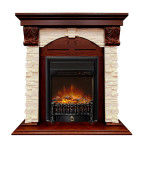 Каминокомплект Dublin (Разборный) - Орех каньон / Сланец  с очагом Fobos FX M Black RC