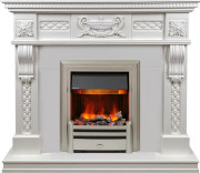 Каминокомплект Corsica - Матовый белый (Ширина 1100) с очагом Chesford