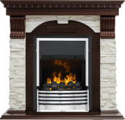 Каминокомплект Dublin - Темный дуб / Сланец белый с очагом Flagstaff Каминокомплект Dublin - Темный дуб / Сланец белый с очагом Flagstaff