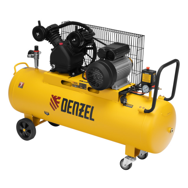 Компрессор воздушный BCV2300/100, ременный привод, 2.3 кВт, 100 литров, 440 л/мин Denzel в Казани