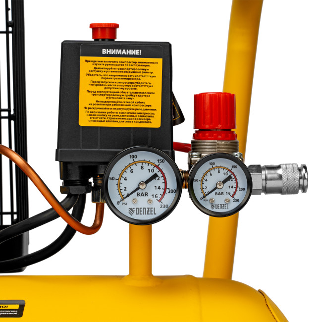 Компрессор воздушный BCI2300/100, ременный привод, 2.3 кВт, 100 литров, 400 л/мин Denzel в Казани