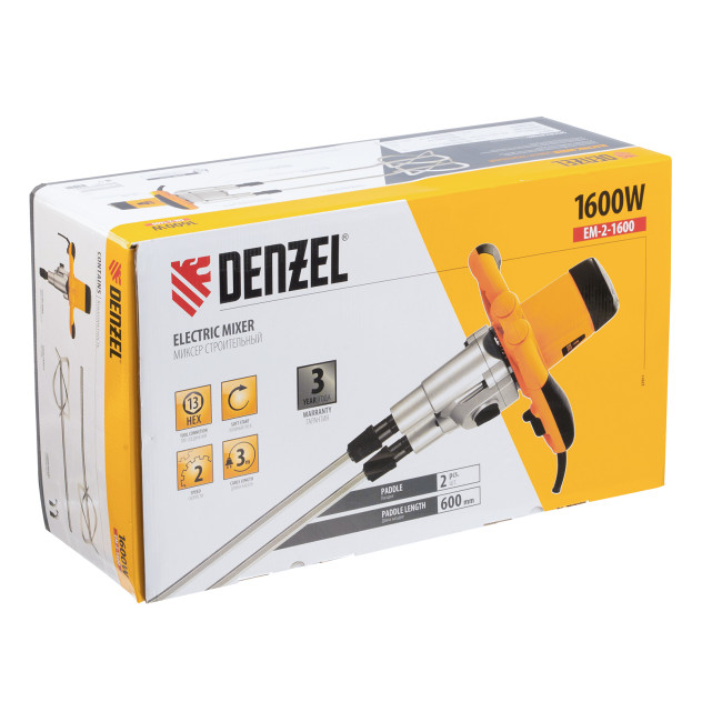 Миксер строительный EM-2-1600, 1600 Вт, 200-480/250-680 об/мин Denzel в Казани