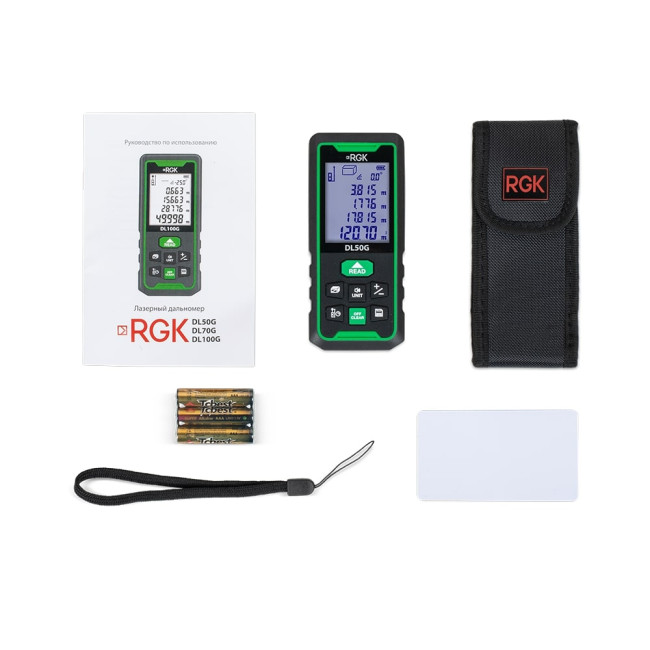 Лазерный дальномер RGK DL70G (с поверкой) - зеленый луч в Казани