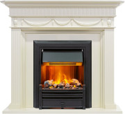 Каминокомплект Corfu - Слоновая кость с очагом Brookline Black