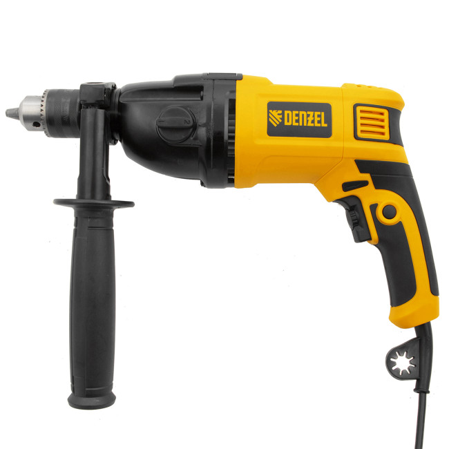 Дрель ударная ID-1050-2, 1050 Вт, 0-3000/0-1100 об/мин, 0-48000/0-17600 уд/мин, 2 скорости Denzel в Казани