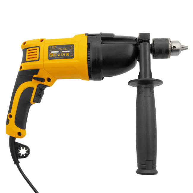 Дрель ударная ID-1050-2, 1050 Вт, 0-3000/0-1100 об/мин, 0-48000/0-17600 уд/мин, 2 скорости Denzel в Казани