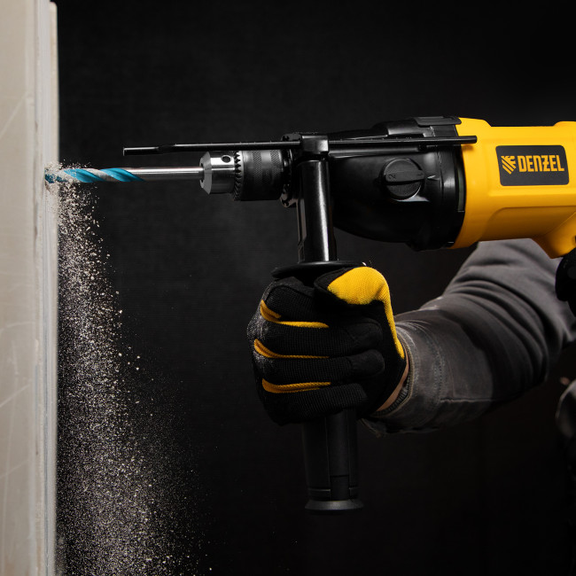 Дрель ударная ID-1050-2, 1050 Вт, 0-3000/0-1100 об/мин, 0-48000/0-17600 уд/мин, 2 скорости Denzel в Казани