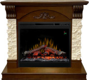 Каминокомплект Prague - Темный дуб/Сланец бежевый с очагом Symphony 26'' DF2624L-INT