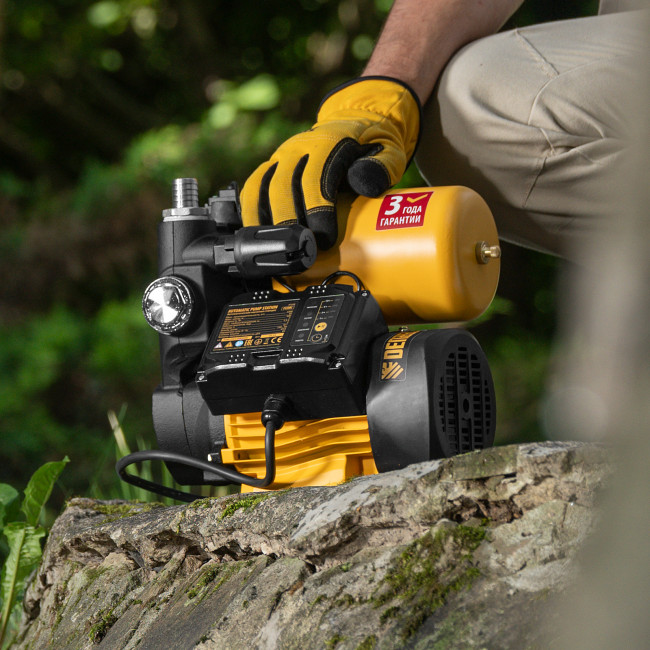 Насосная станция PS500C, 500 Вт, напор 35 м, 2200 л/ч, ресивер 2 л, блок управления Denzel в Казани