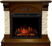 Каминокомплект Prague - Темный дуб/Сланец бежевый с очагом XHD28L-INT