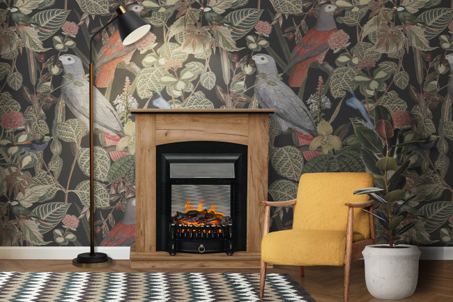 Каминокомплект Barcelona (Разборный) - Дуб галифакс с очагом Majestic FX Black в Казани