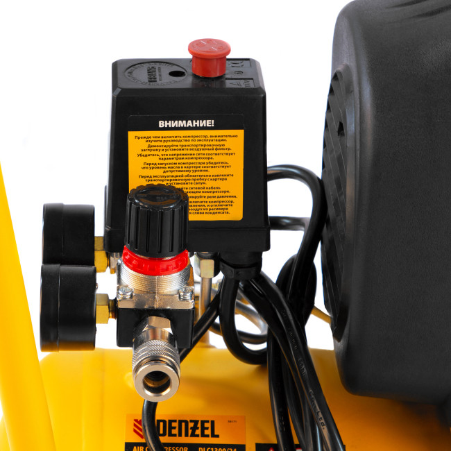 Компрессор воздушный DLC1300/24 безмасляный 1.3 кВт, 24 литра, 206 л/мин Denzel в Казани