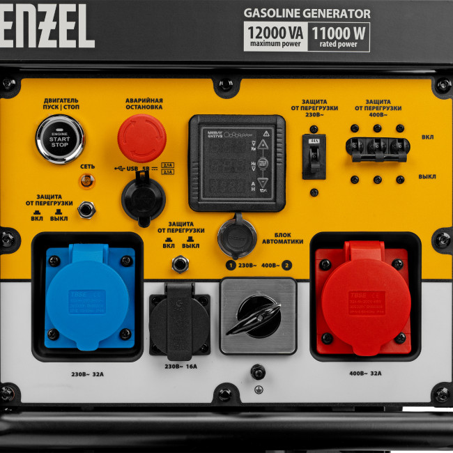 Генератор бензиновый PS-120EAD-3, 12 кВт,230/400 В, 40л, разъём ATS,перекл.режима,эл.старт Denzel в Казани