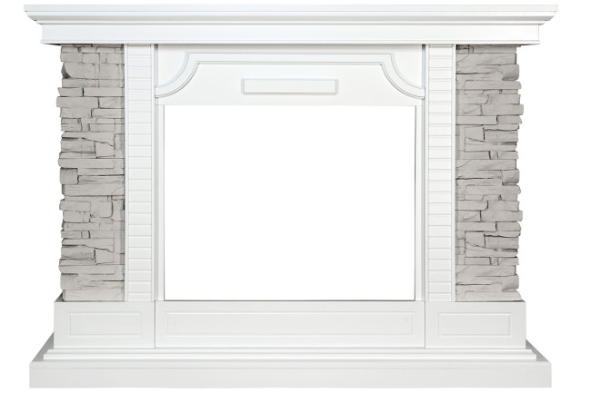 Каминокомплект Avignon - Белый / Сланец серый с очагом Emerald 23 в Казани