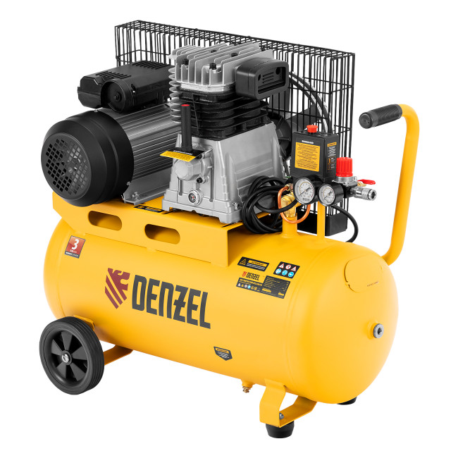 Компрессор воздушный BCI2300/50, ременный привод, 2.3 кВт, 50 литров, 400 л/мин Denzel в Казани