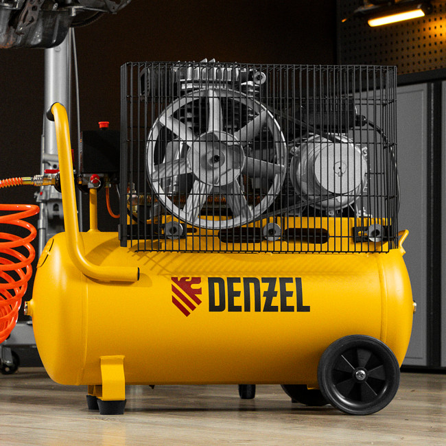 Компрессор воздушный BCI2300/50, ременный привод, 2.3 кВт, 50 литров, 400 л/мин Denzel в Казани