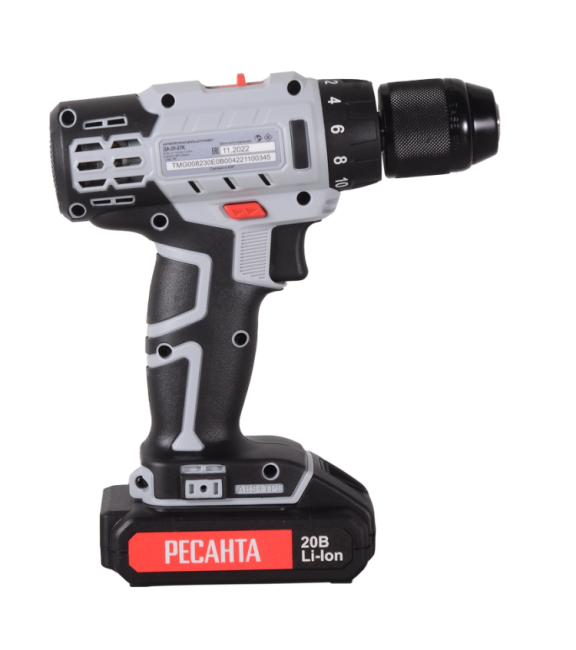 Дрель-шуруповерт аккумуляторная Ресанта ДА-20-2ЛК (2,0 А/ч) в Казани