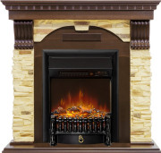 Каминокомплект Dublin угловой - Темный дуб / Сланец с очагом Fobos FX M Black RC