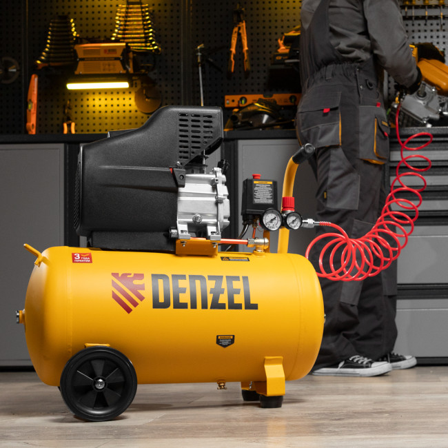 Компрессор воздушный, прямой привод DC1500/50, 1.5 кВт, 50 литров, 220 л/мин Denzel в Казани Компрессор воздушный, прямой привод DC1500/50, 1.5 кВт, 50 литров, 220 л/мин Denzel в Казани