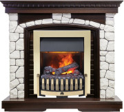 Каминокомплект Glasgow - Темный дуб / Белый с очагом Danville Brass FB2